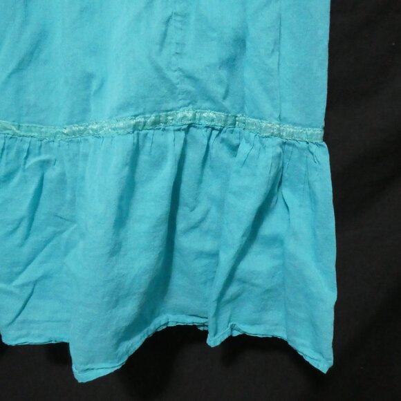 RAFAELLA | size 12 | Teal Bohemian Skirt | 100% Cotton | Zip-Up / Hook Eye Close - Picture 8 of 16